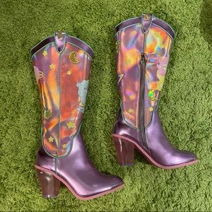 Dolls KillxCare Bears HOLOGRAPHIC COWBOY BOOTS